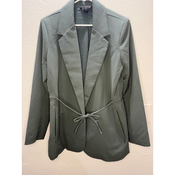 Athleta Jackets & Blazers - Athleta Womens Sage Green Drawstring Tie Waist Blazer Jacket Size 14